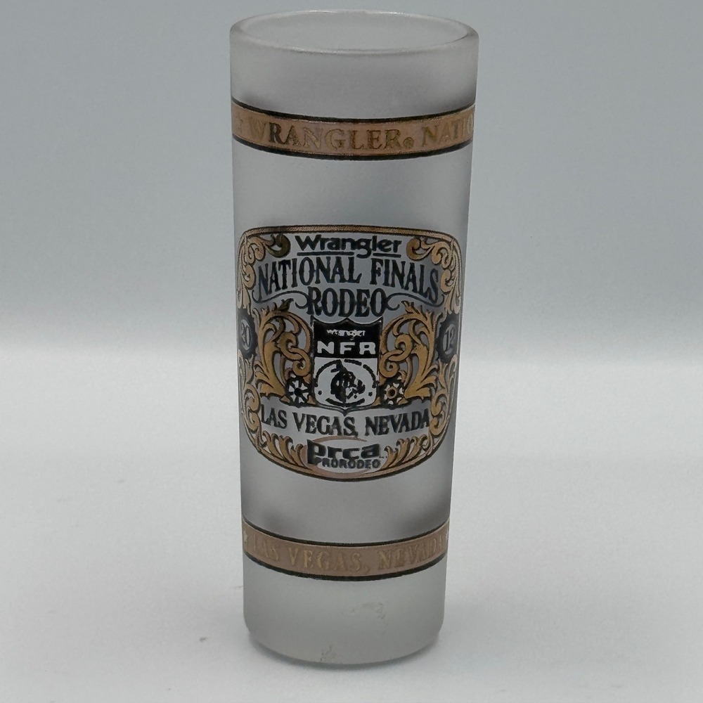 Wrangler National Finals Rodeo 2012 Las Vegas Frosted Shot Glass NFR PRCA 2012